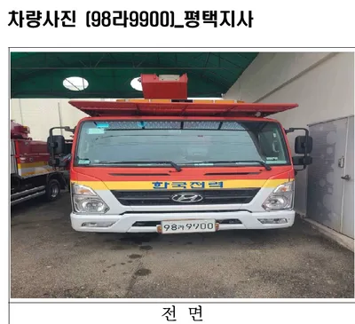 [불용차량 매각] 현대 중형 특수 동해절연고소작업차 3,933cc